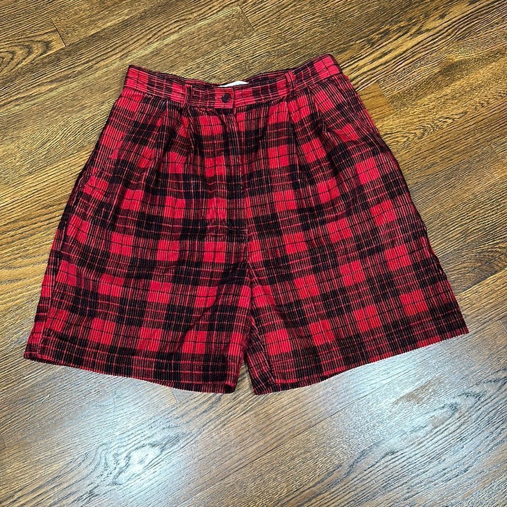Vintage David Hollis Buffalo Plaid Corduroy Shorts- Size 8P